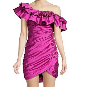 Jay Godfrey One-Shoulder Ruched Mini Dress
